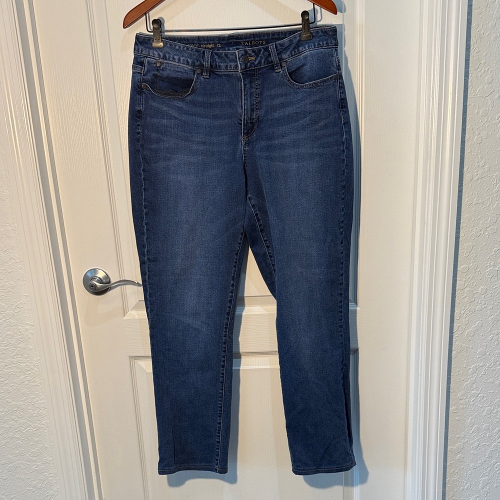 Talbots Curvy Straight Dark Women's Blue Jeans Size 12 29” Inseam